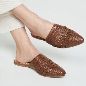 SAM EDELMAN Pointed Brown Leather Mules Natalya 6